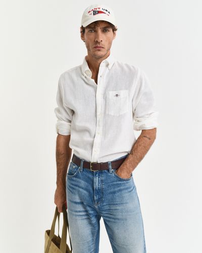 GANT Regular Fit Baumwoll Leinen Hemd
