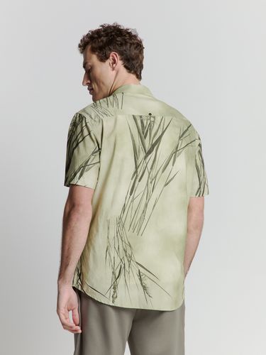 NO EXCESS Shirt Short Sleeve Revers Collar Allover Printed
