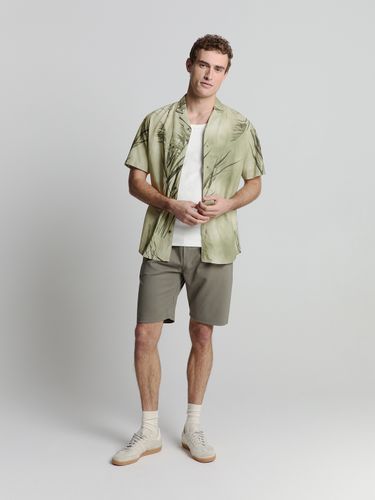 NO EXCESS Shirt Short Sleeve Revers Collar Allover Printed