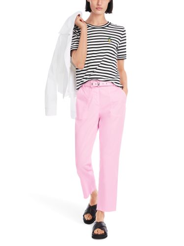 MARC CAIN Geringeltes Rippen-T-Shirt