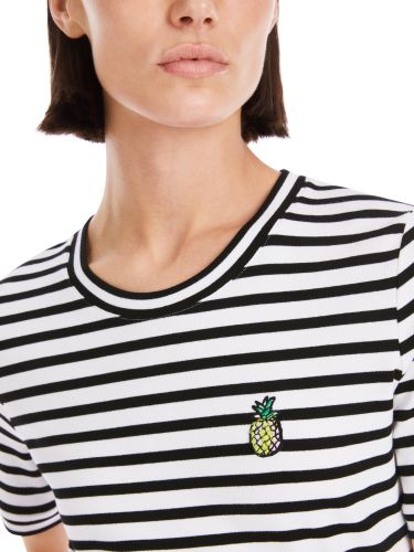 MARC CAIN Geringeltes Rippen-T-Shirt