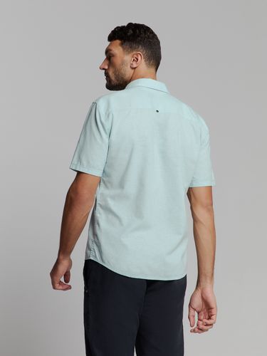 NO EXCESS Shirt Short Sleeve Solid With Linen