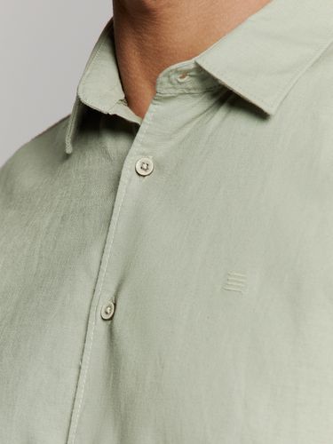 NO EXCESS Shirt Short Sleeve Solid With Linen
