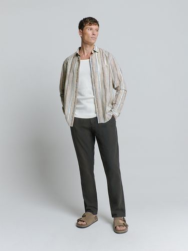 NO EXCESS Shirt Slub Multi Coloured Stripes