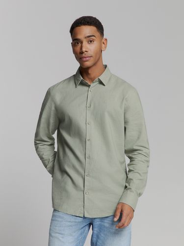 NO EXCESS Shirt Solid With Linen Default Title