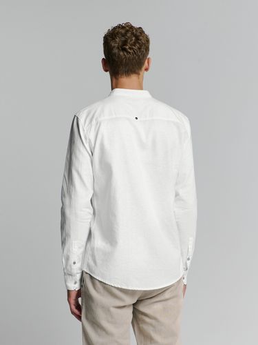 NO EXCESS Shirt Granddad Solid With Linen