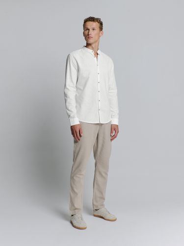 NO EXCESS Shirt Granddad Solid With Linen
