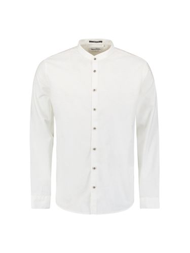 NO EXCESS Shirt Granddad Solid With Linen
