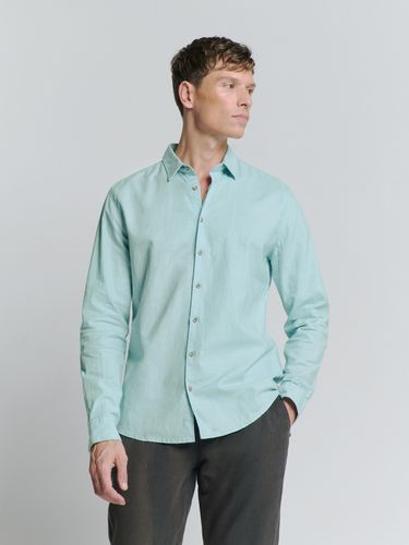 NO EXCESS Shirt Solid With Linen M