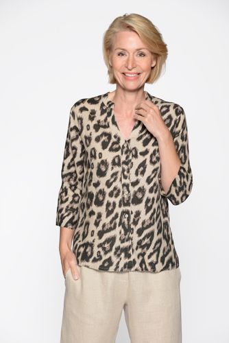 CLARINA V-Bluse, 3/4 Arm, Alloverdruck