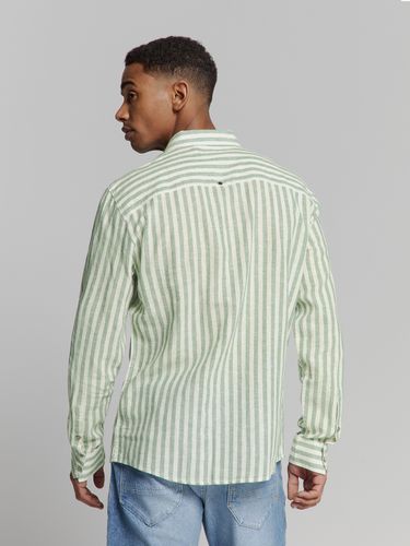 NO EXCESS Shirt Verical Big stripes With Linen