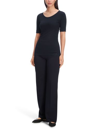 MARC CAIN Rundhals-Shirt mit halben Ärmeln