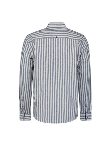 NO EXCESS Shirt Verical Big stripes With Linen