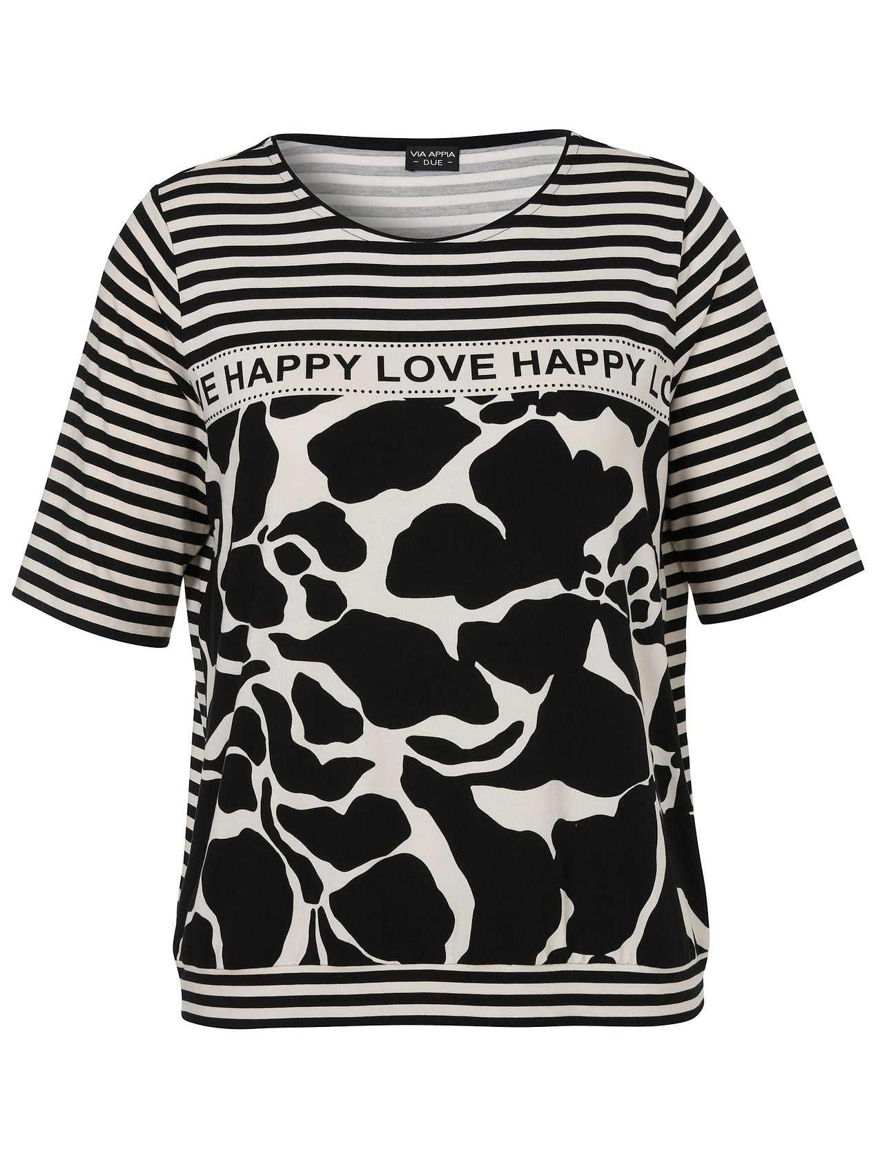 T-Shirt Rundhals 1/2 Arm Druck Motiv Ringel