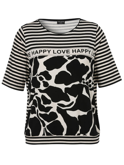 T-Shirt Rundhals 1/2 Arm Druck Motiv Ringel