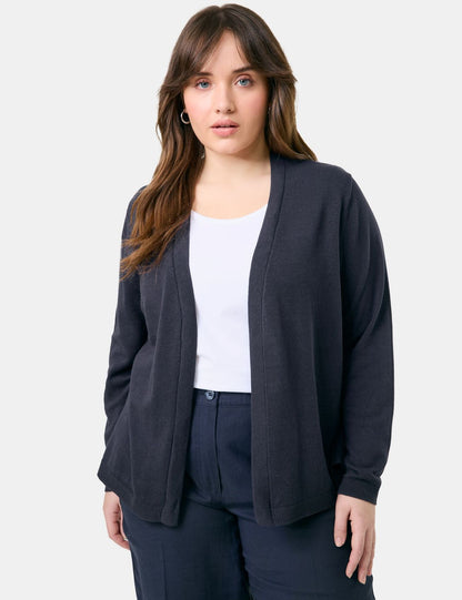 SAMOON Cardigan aus Baumwoll-Leinen-Mix