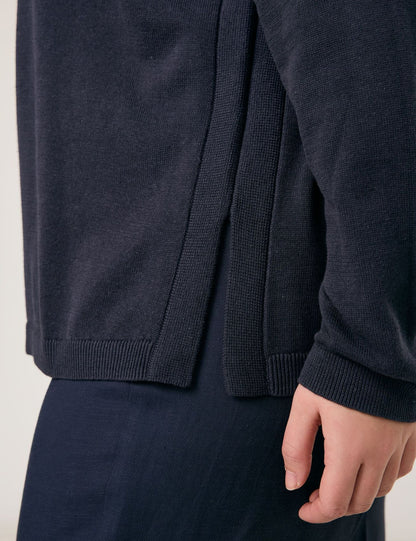 SAMOON Cardigan aus Baumwoll-Leinen-Mix