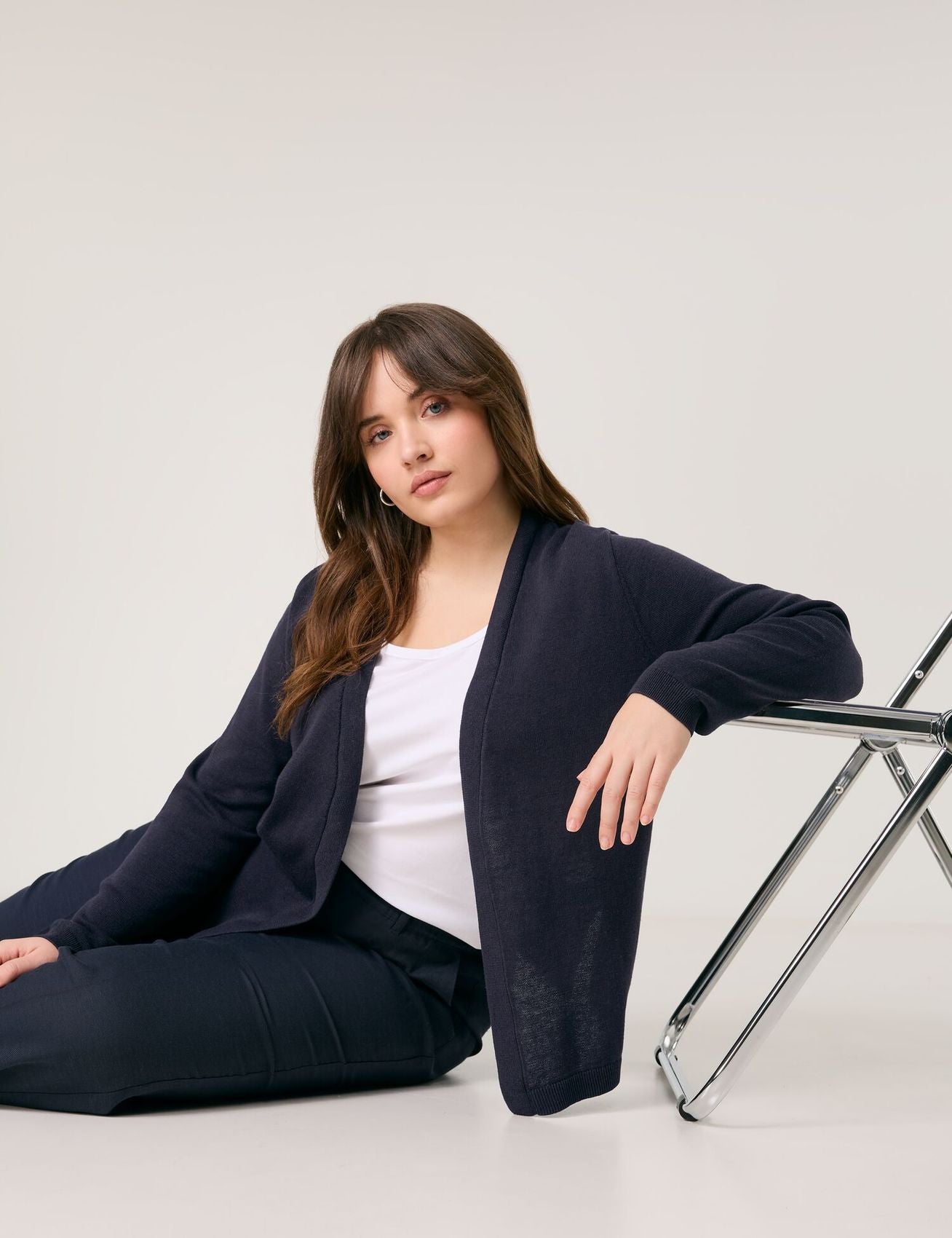 SAMOON Cardigan aus Baumwoll-Leinen-Mix