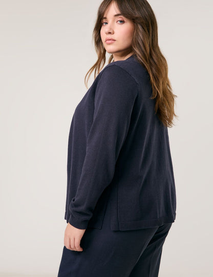SAMOON Cardigan aus Baumwoll-Leinen-Mix