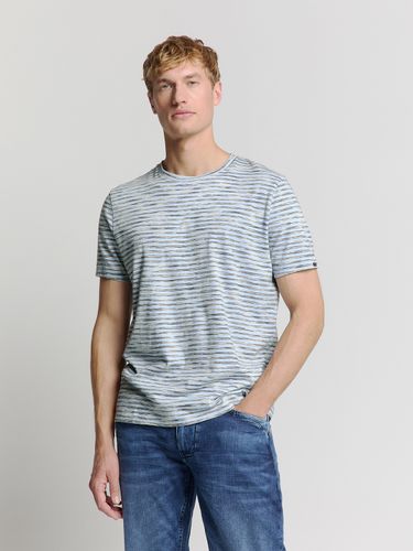 NO EXCESS T-Shirt Crewneck Multi Coloured Melange Stripes XXXL