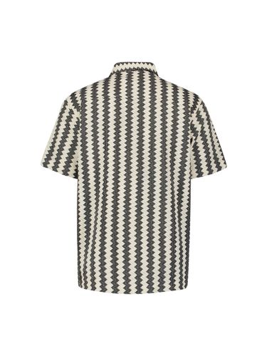NO EXCESS Shirt Short Sleeve Zig Zag Jacquard