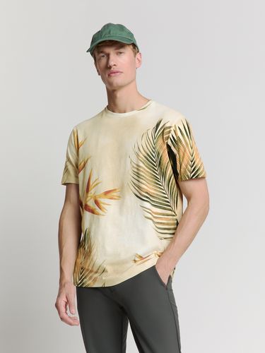NO EXCESS T-Shirt Crewneck Allover Printed Slub Garment Dyed L