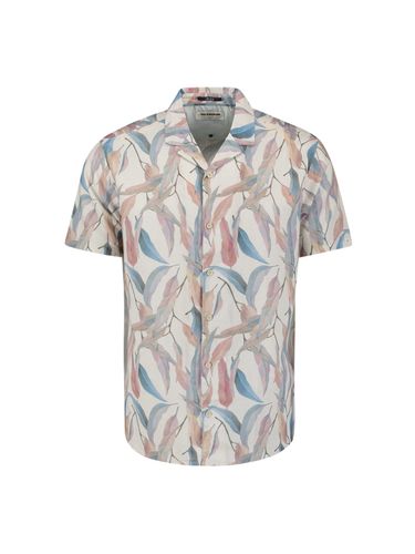 NO EXCESS Shirt Short Sleeve Revers Collar Allover printed With Linen XXL