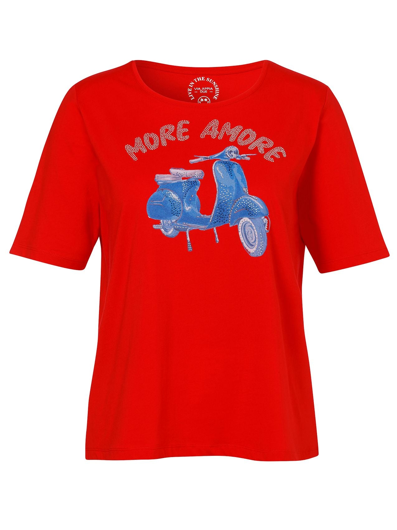 VIA APPIA T-Shirt Rundhals 1/2 Arm Motiv Strass 46