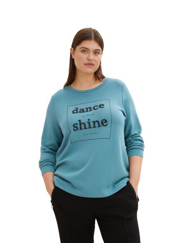 TOM TAILOR Plus - Langarmshirt mit glitzerndem Textprint