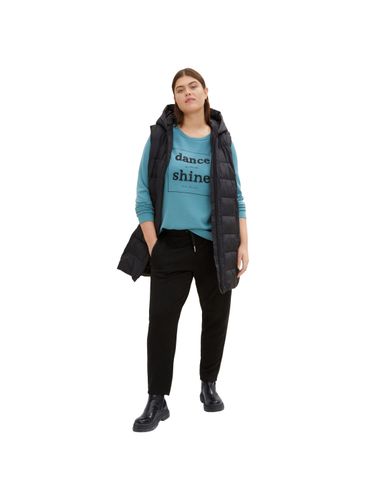 TOM TAILOR Plus - Langarmshirt mit glitzerndem Textprint