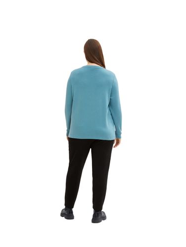 TOM TAILOR Plus - Langarmshirt mit glitzerndem Textprint