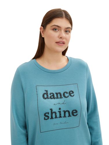 TOM TAILOR Plus - Langarmshirt mit glitzerndem Textprint