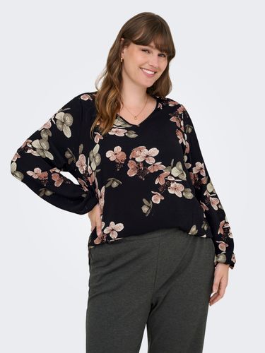 ONLY CARMAKOMA CARVICA LIFE L/S V-NECK TOP WVN NOOS