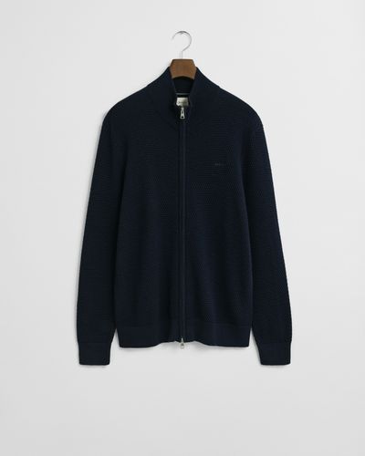 GANT Struktur Strickjacke aus Baumwolle und Merinowolle XXXL