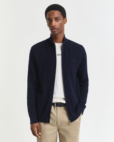 GANT Struktur Strickjacke aus Baumwolle und Merinowolle