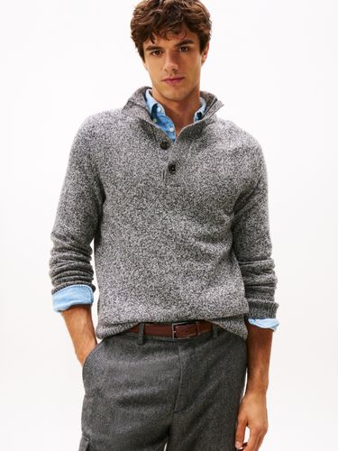 TOMMY HILFIGER DC MOULINE BUTTON MOCK SWEATER XL