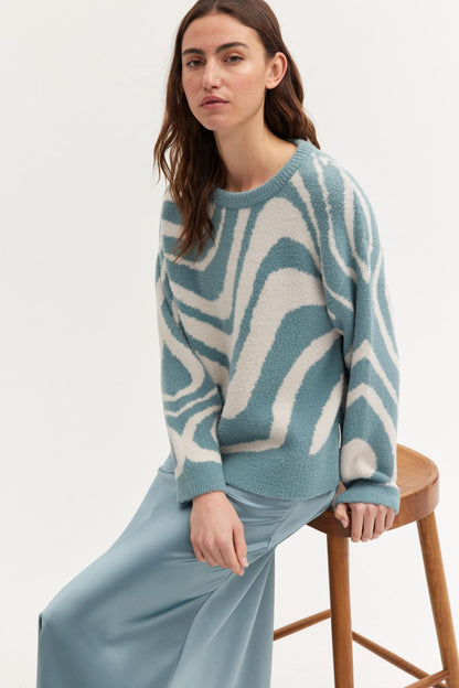 THE FASHION PEOPLE Jacquard Pullover 2 tone XL 3XL