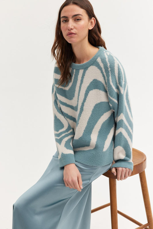 THE FASHION PEOPLE Jacquard Pullover 2 tone XL 3XL
