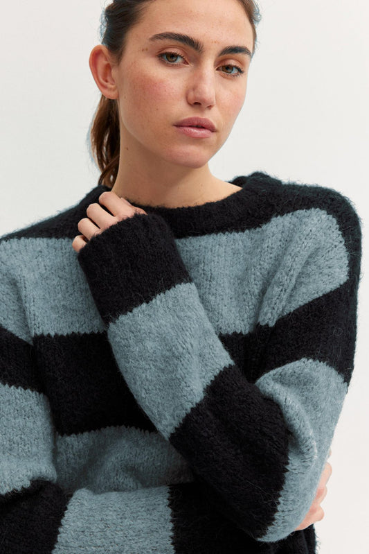 THE FASHION PEOPLE Fluffy striped Pullover 3XL