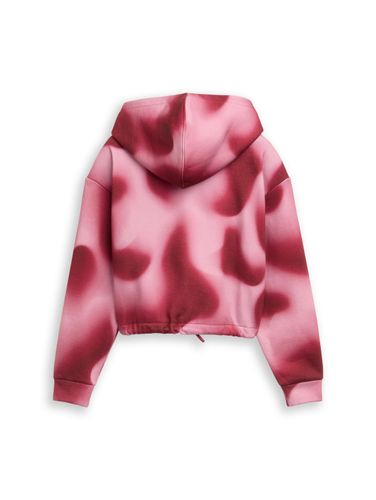 TOM TAILOR Cropped Hoodie Sweatshirt mit Batikmuster