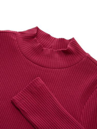 TOM TAILOR Ripp Langarmshirt mit Stehkragen