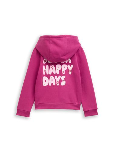 TOM TAILOR Cropped Hoodie Sweatjacke mit Rückenprint