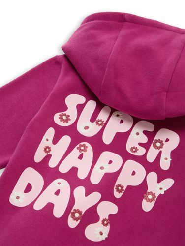 TOM TAILOR Cropped Hoodie Sweatjacke mit Rückenprint