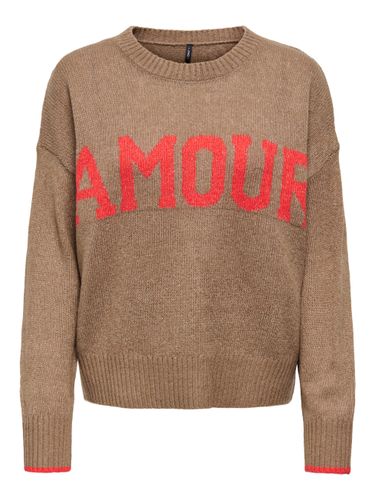 ONLY ONLNEW AMOUR LS TEXT O-NECK CS KNT L