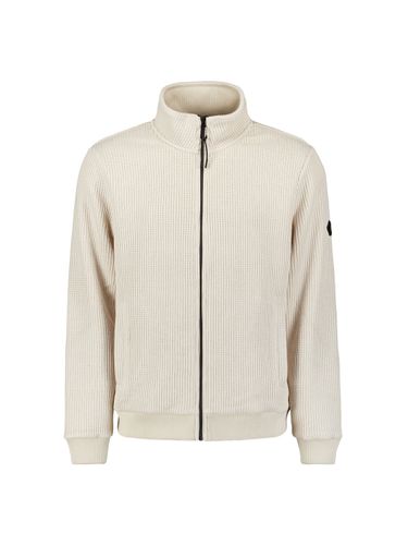 NO EXCESS Sweater Full Zip Stand Up Collar Bonded Knit L