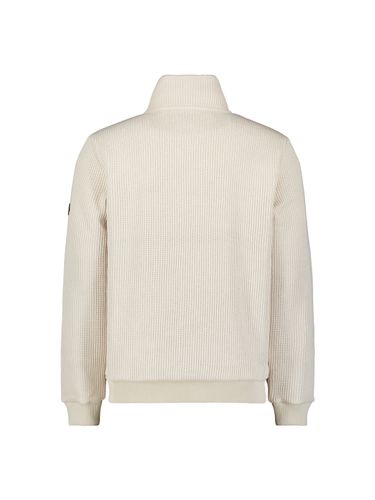 NO EXCESS Sweater Full Zip Stand Up Collar Bonded Knit