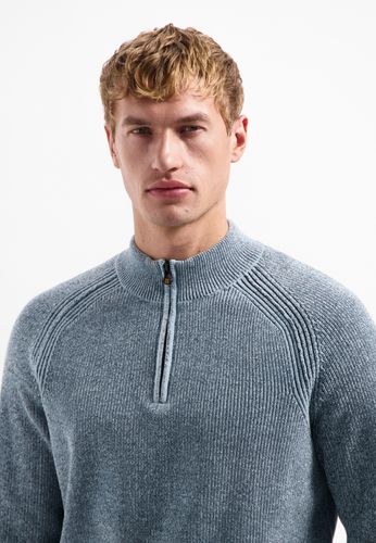 NO EXCESS Pullover Half Zip 2 Colored Chenille