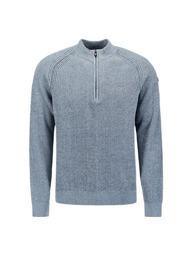 NO EXCESS Pullover Half Zip 2 Colored Chenille