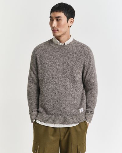 Mouliné Rundhalspullover aus Wollmix