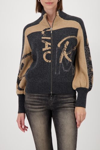 MONARI Strickjacke, anthra melange gemustert